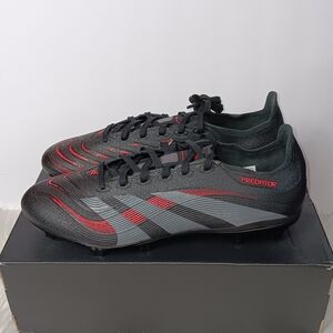 Adidas Predator League Soccer Cleats Black Red FG MG ID1328 Size 10 M/11 W